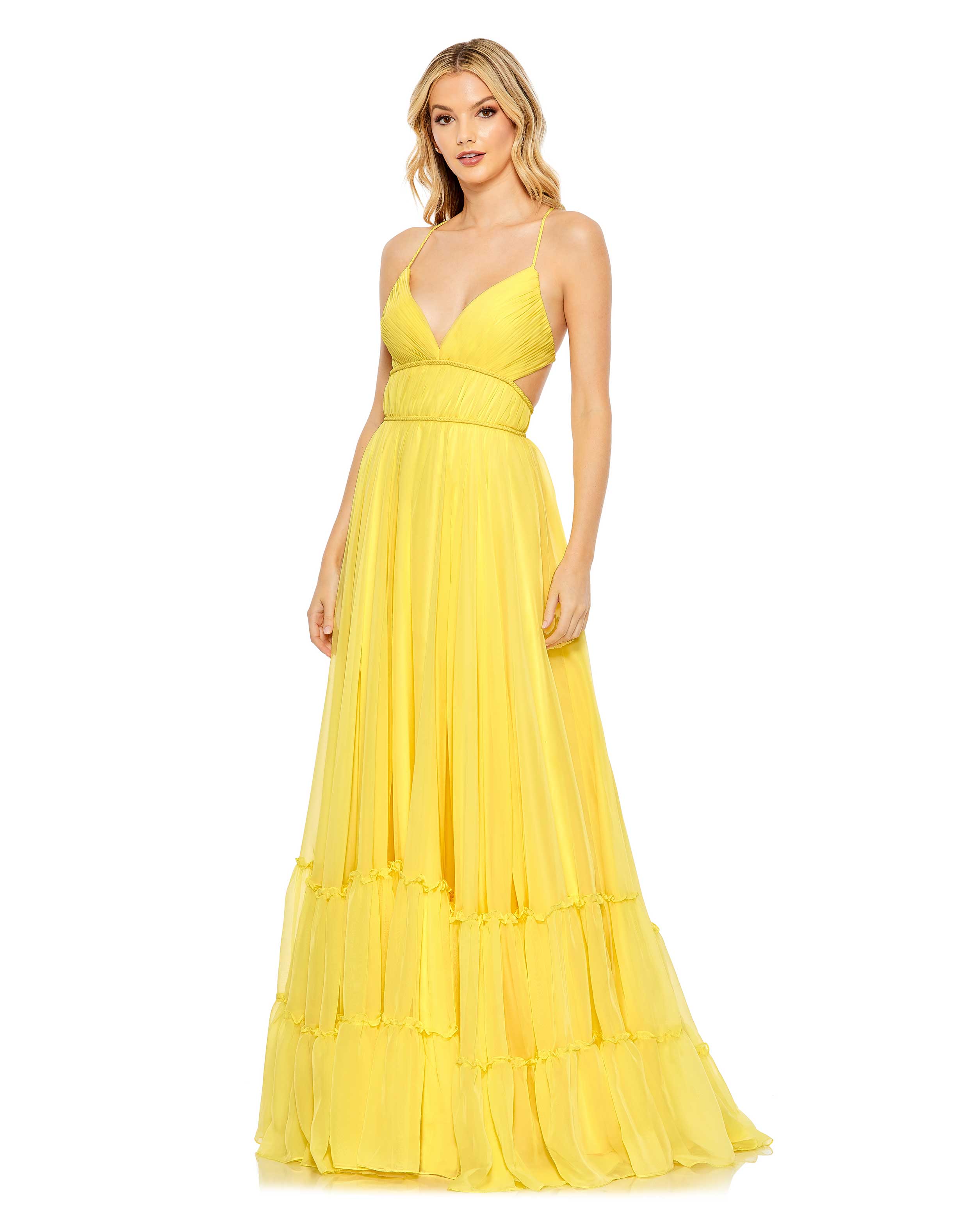 Solid Tiered Ruffle Strapless Dress - FINAL SALE