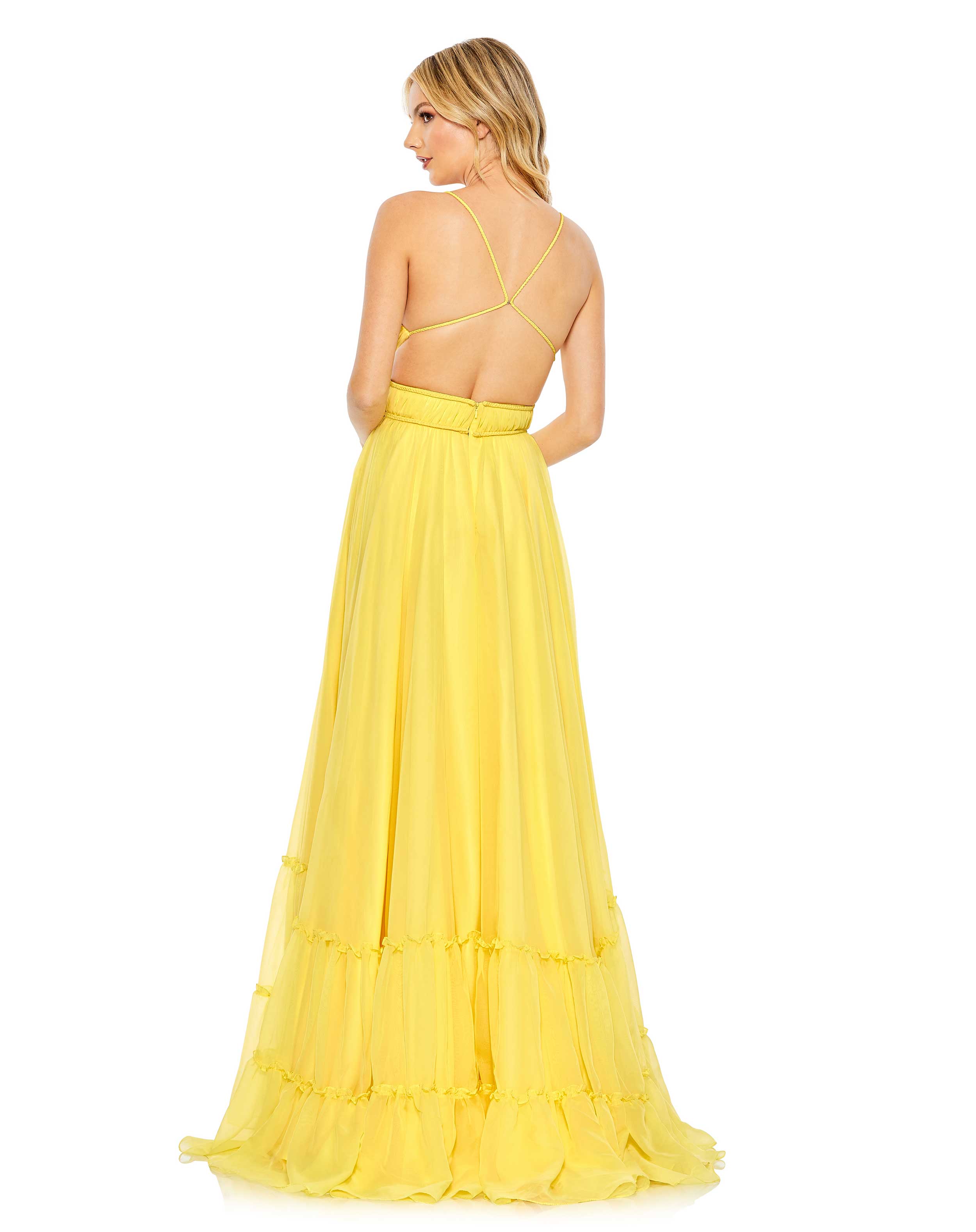 Solid Tiered Ruffle Strapless Dress