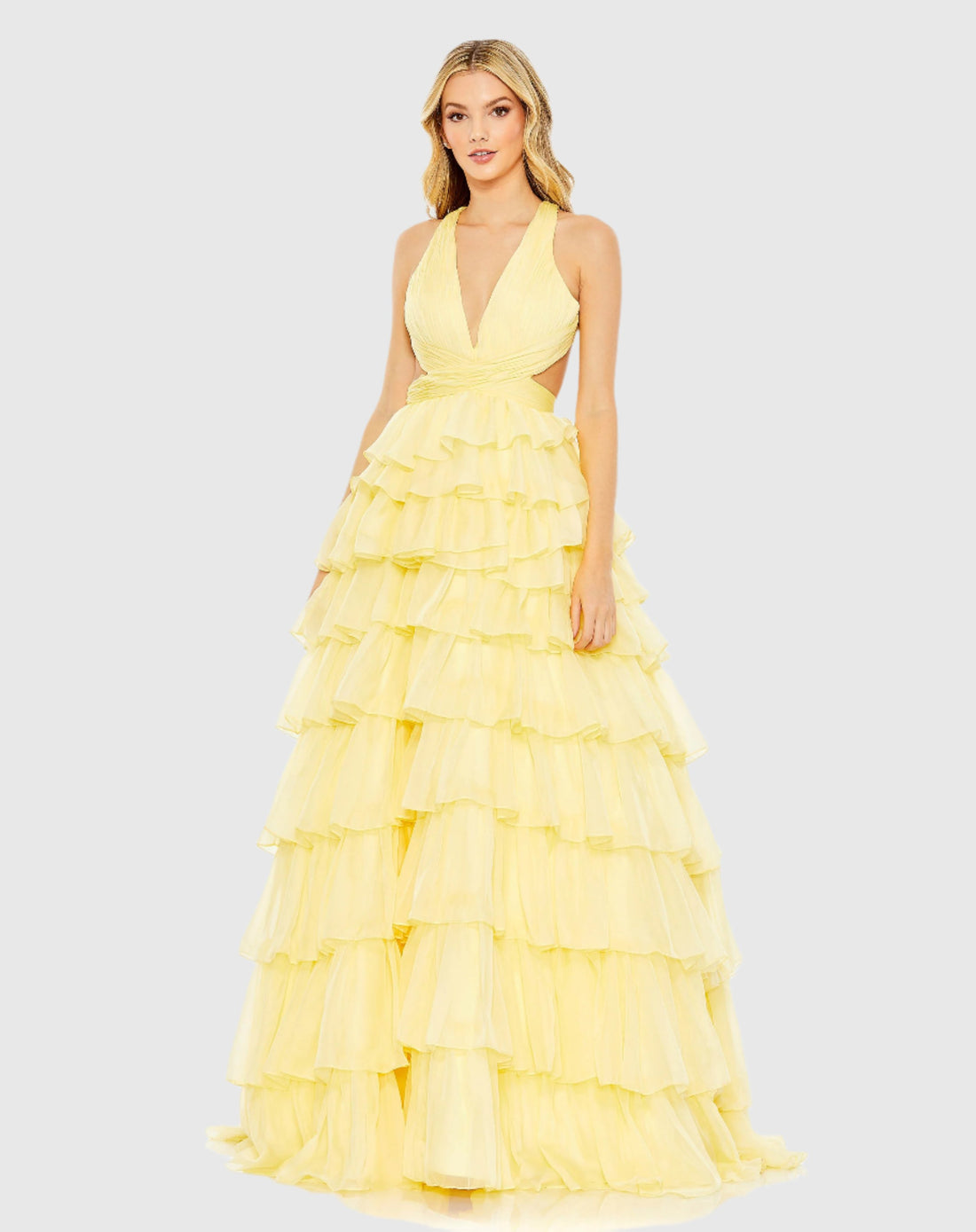 Chiffon Layered Cut Out Ballgown - FINAL SALE