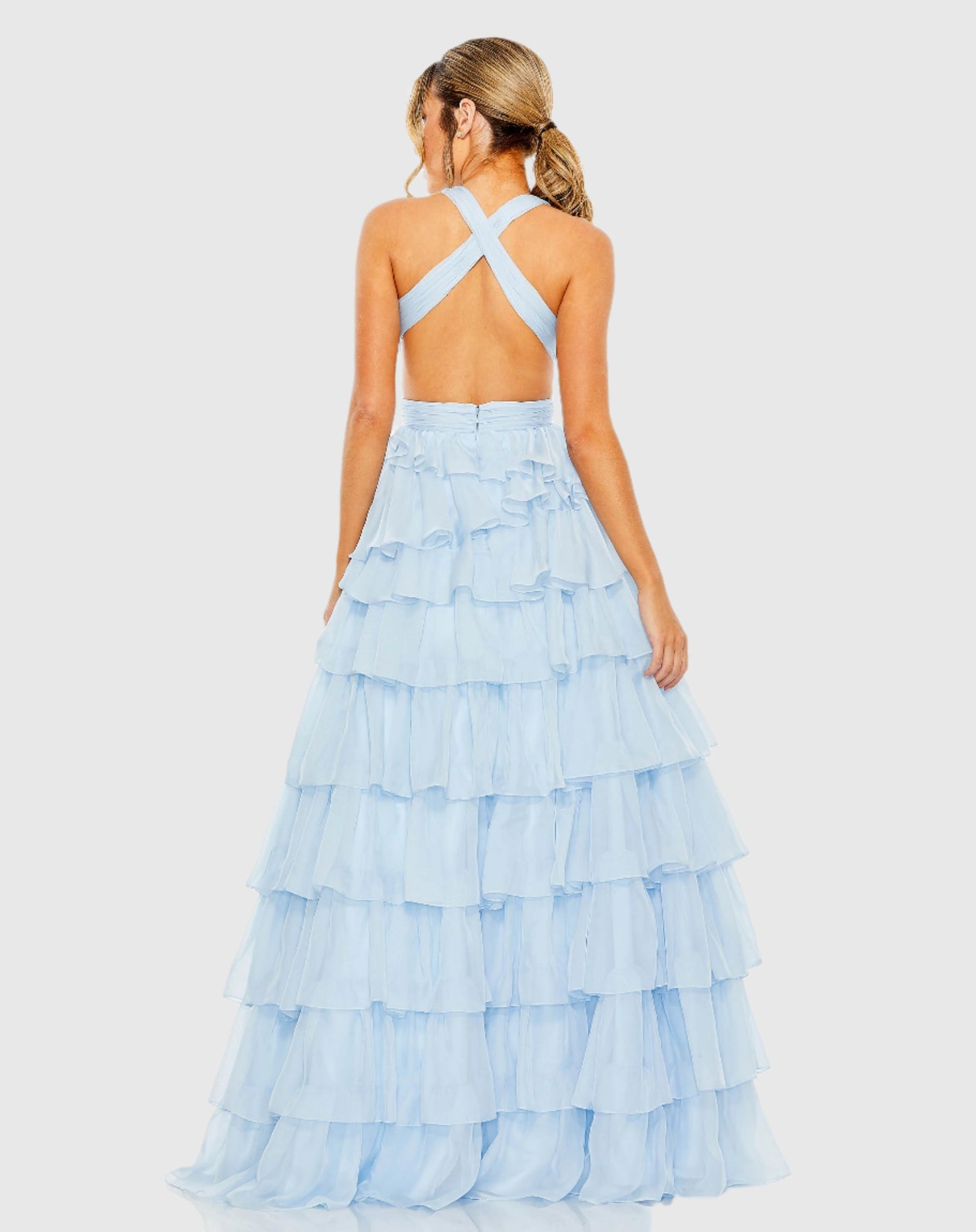 Chiffon Layered Cut Out Ballgown - FINAL SALE