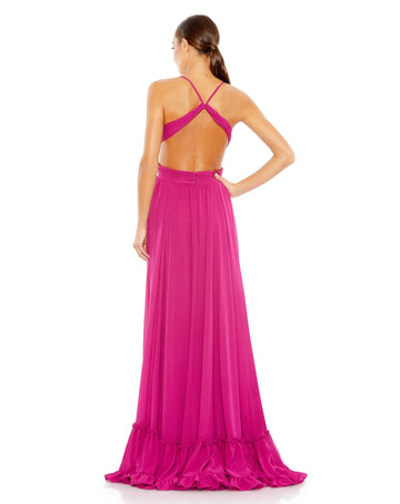 Pleated Tiered Cut Out Sleeveless Gown – Mac Duggal