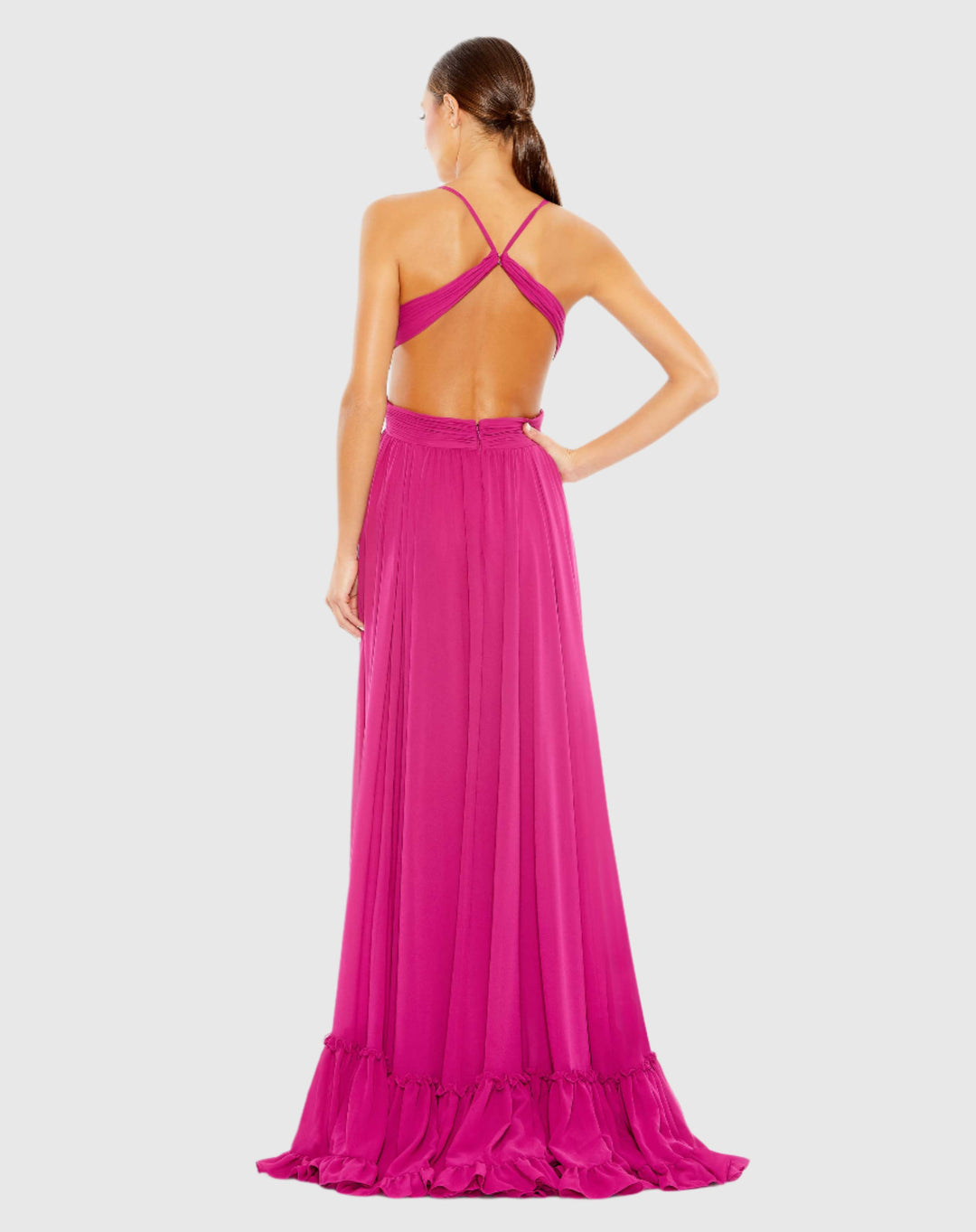 Pleated Tiered Cut Out Sleeveless Gown - FINAL SALE – Mac Duggal