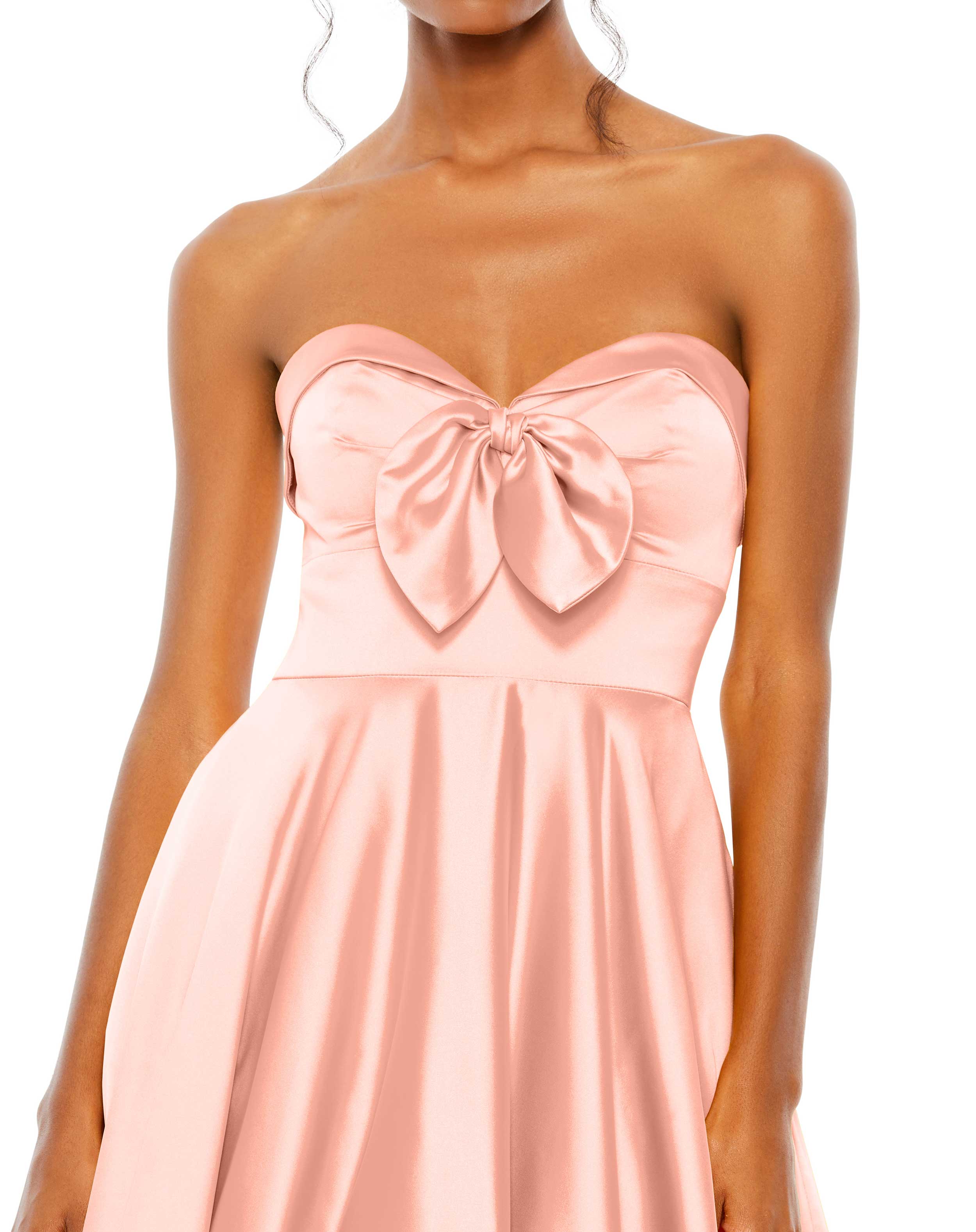 Bow Sweetheart Strapless A Line Gown