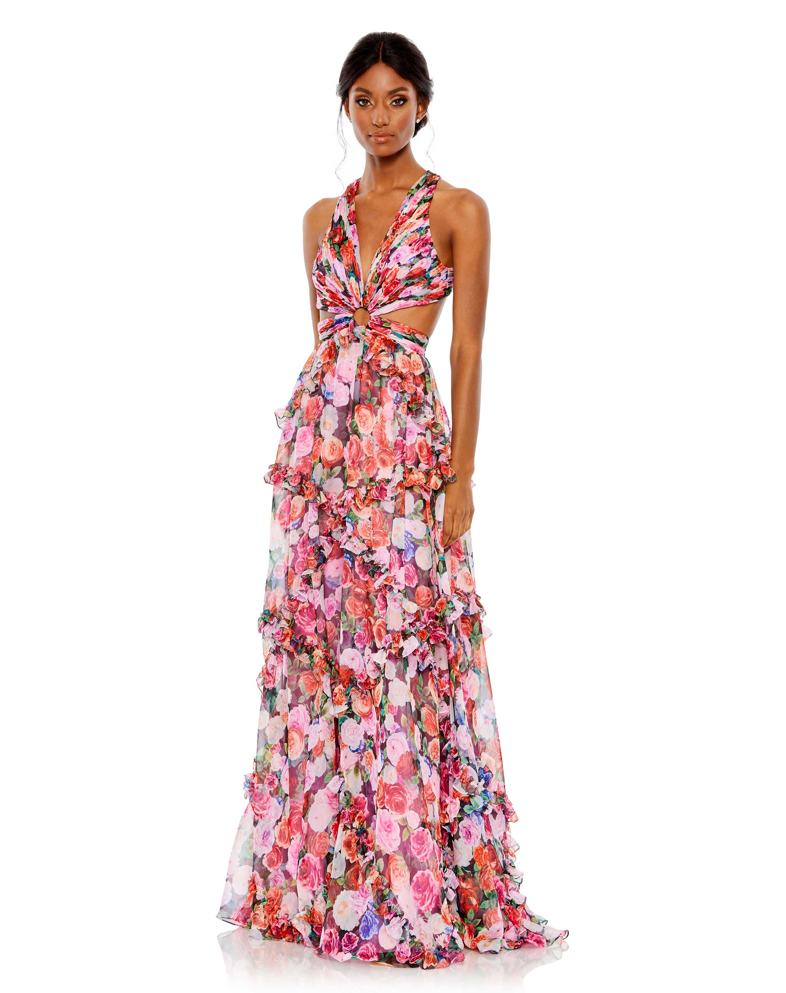 Peach Floral Party Wear Maxi Dress at Rs 1499 | Maxi Dress | ID: 26131023748