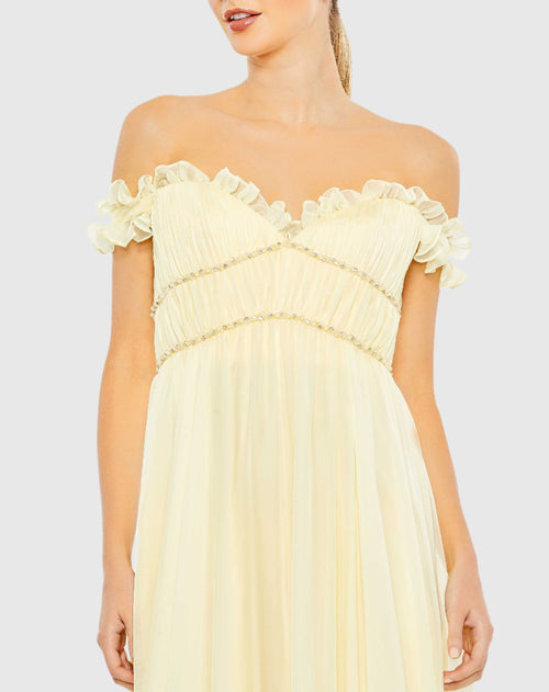 Ruffle Tiered Babydoll Flowy Gown