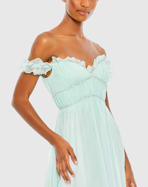 Ruffle Tiered Babydoll Flowy Gown