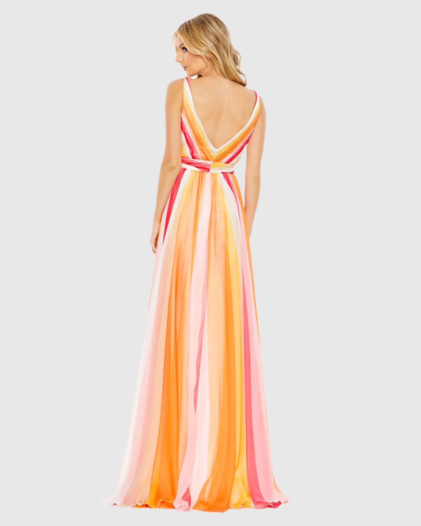 Striped Multi Sleeveless Gown