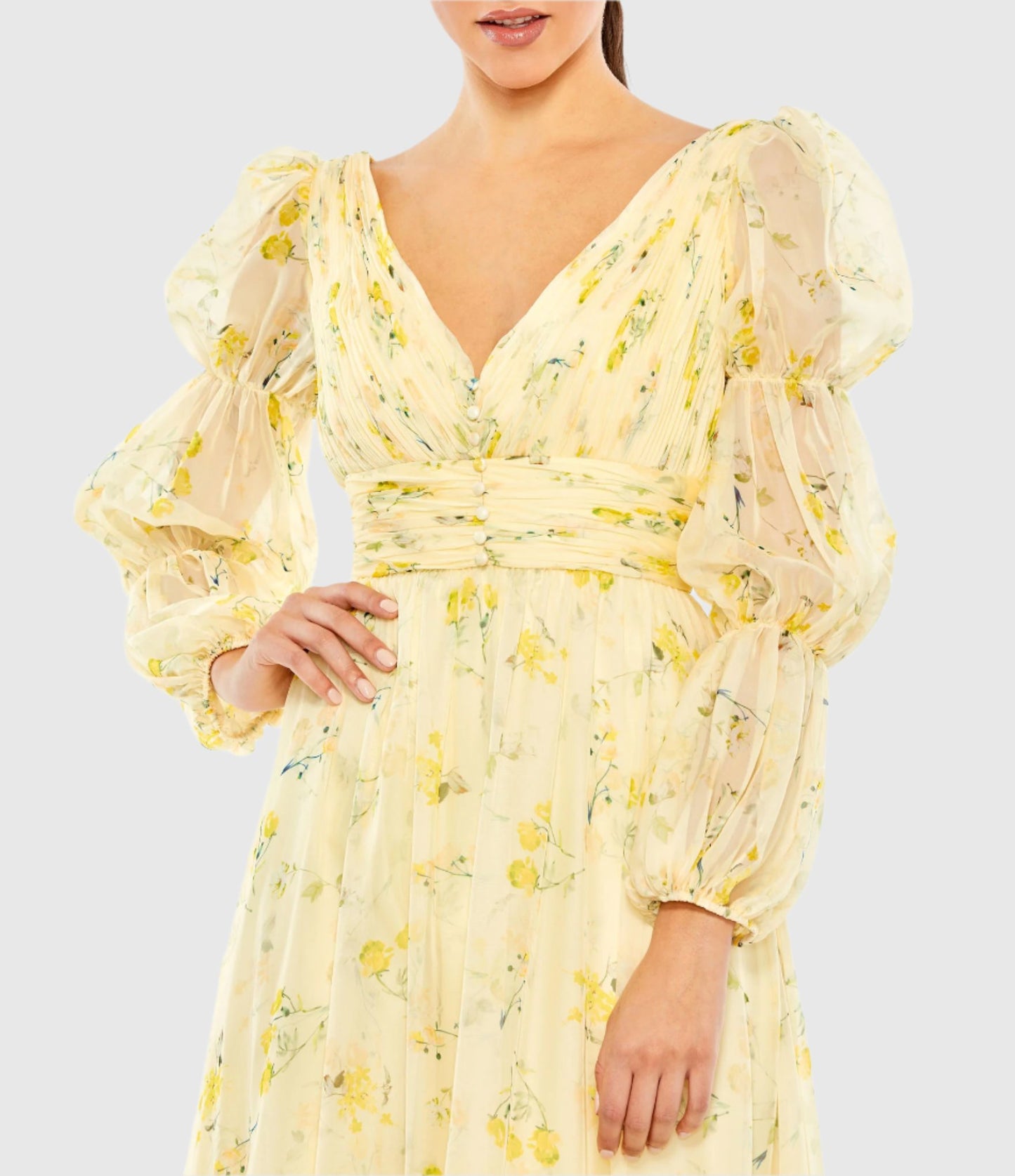 Robe bouffante à plusieurs niveaux en mousseline à imprimé floral