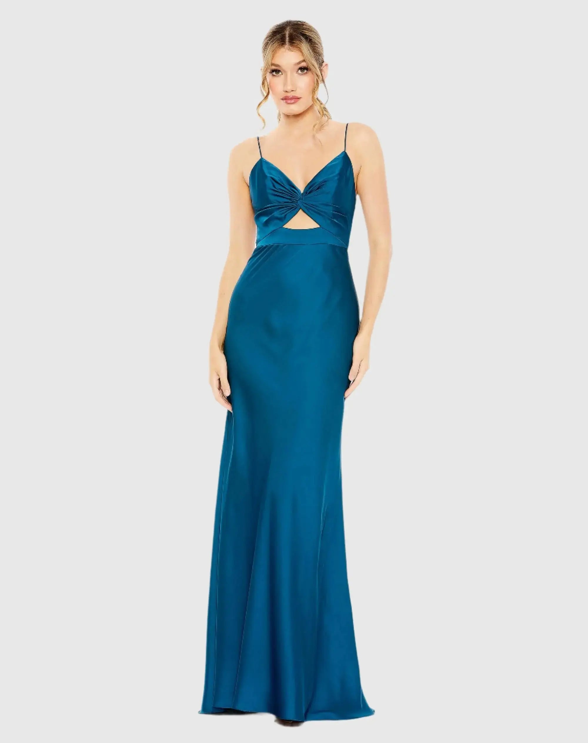 Tie Front Keyhole Detail Gown