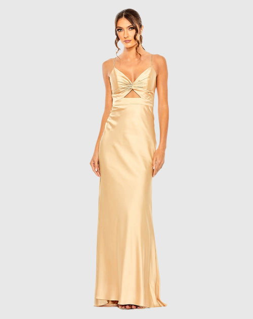 Tie Front with Keyhole Detail Gown