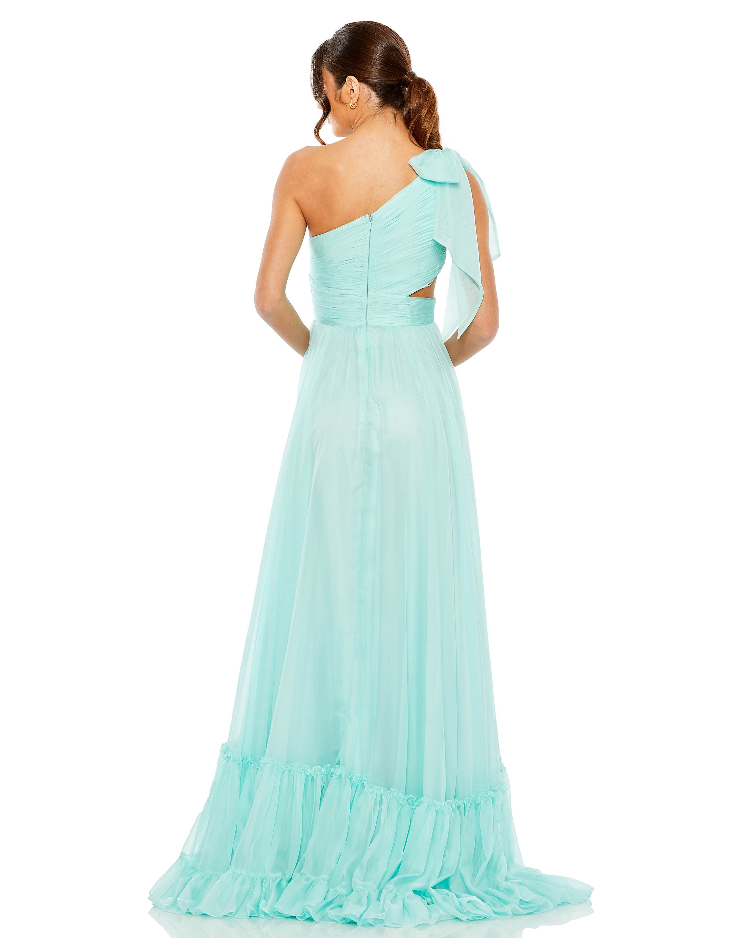 Tiered One Shoulder Ruched Gown – Mac Duggal