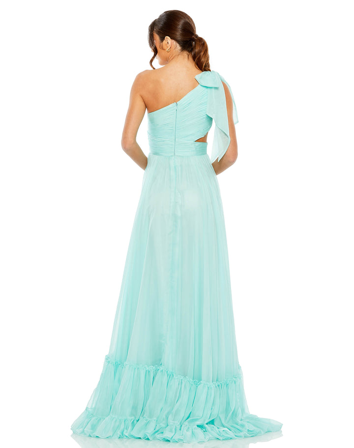 Tiered One Shoulder Ruched Gown – Mac Duggal
