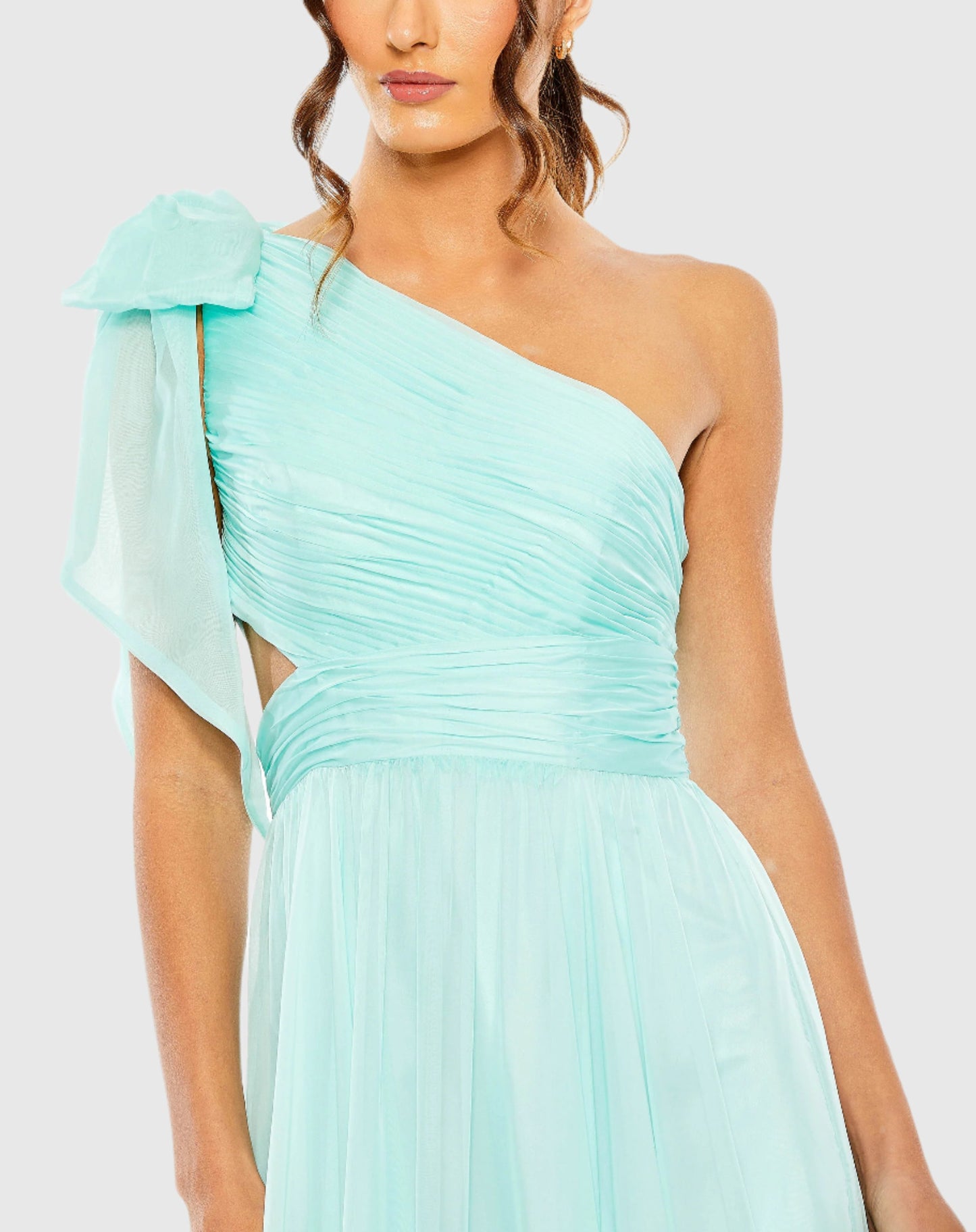 Tiered One Shoulder Ruched Gown