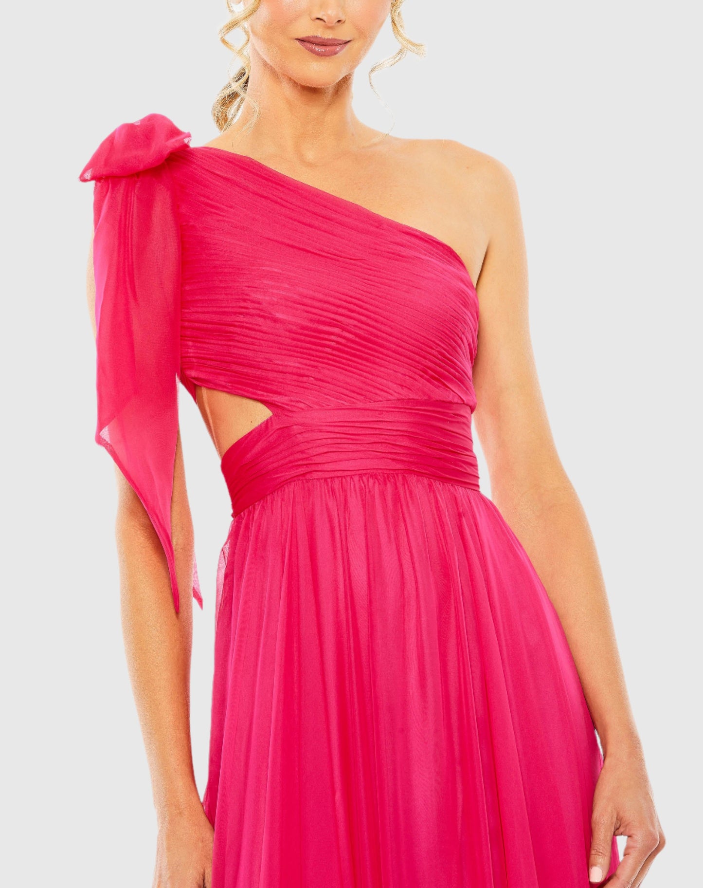 Tiered One Shoulder Ruched Gown