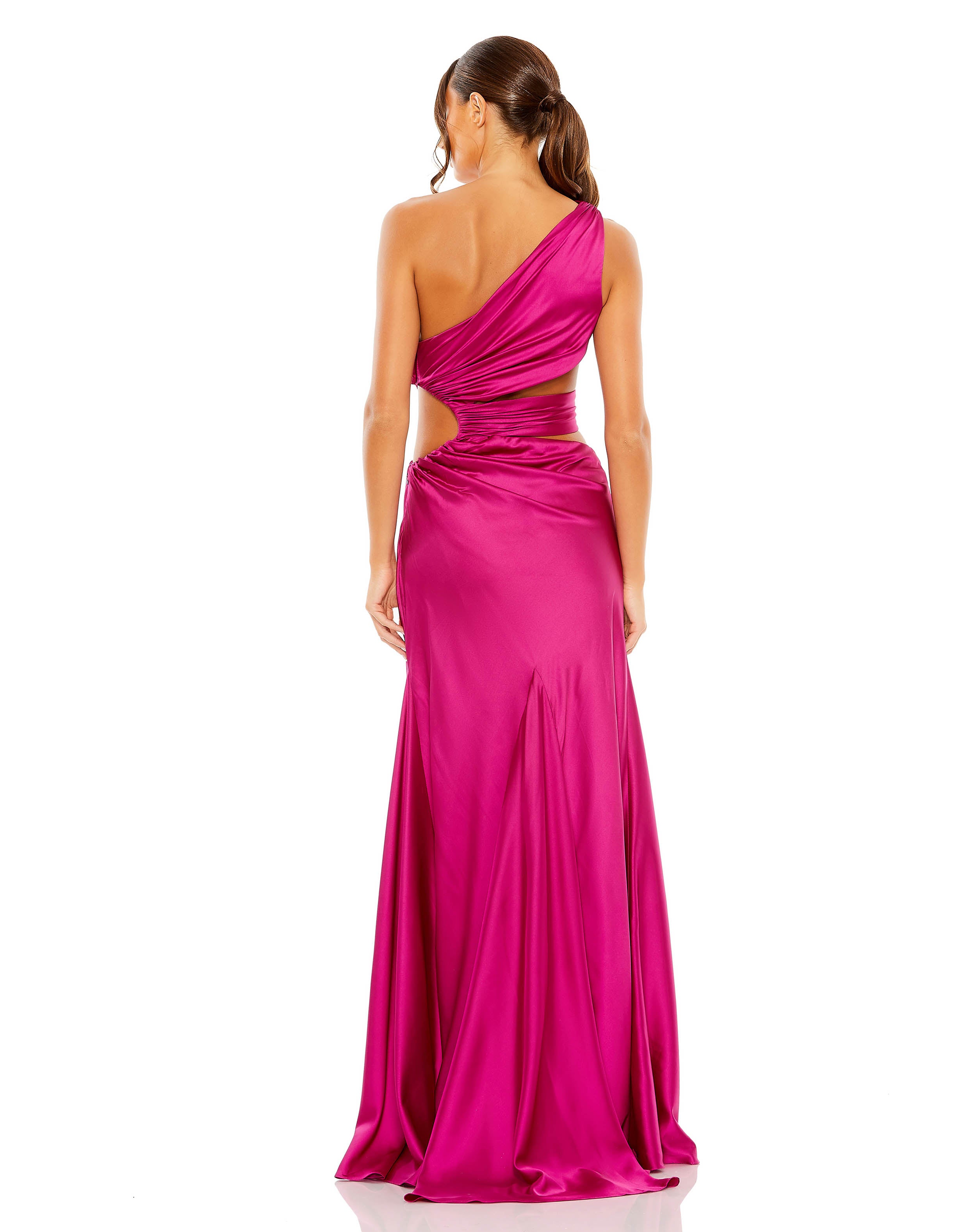 Cut Out One Shoulder Satin Gown