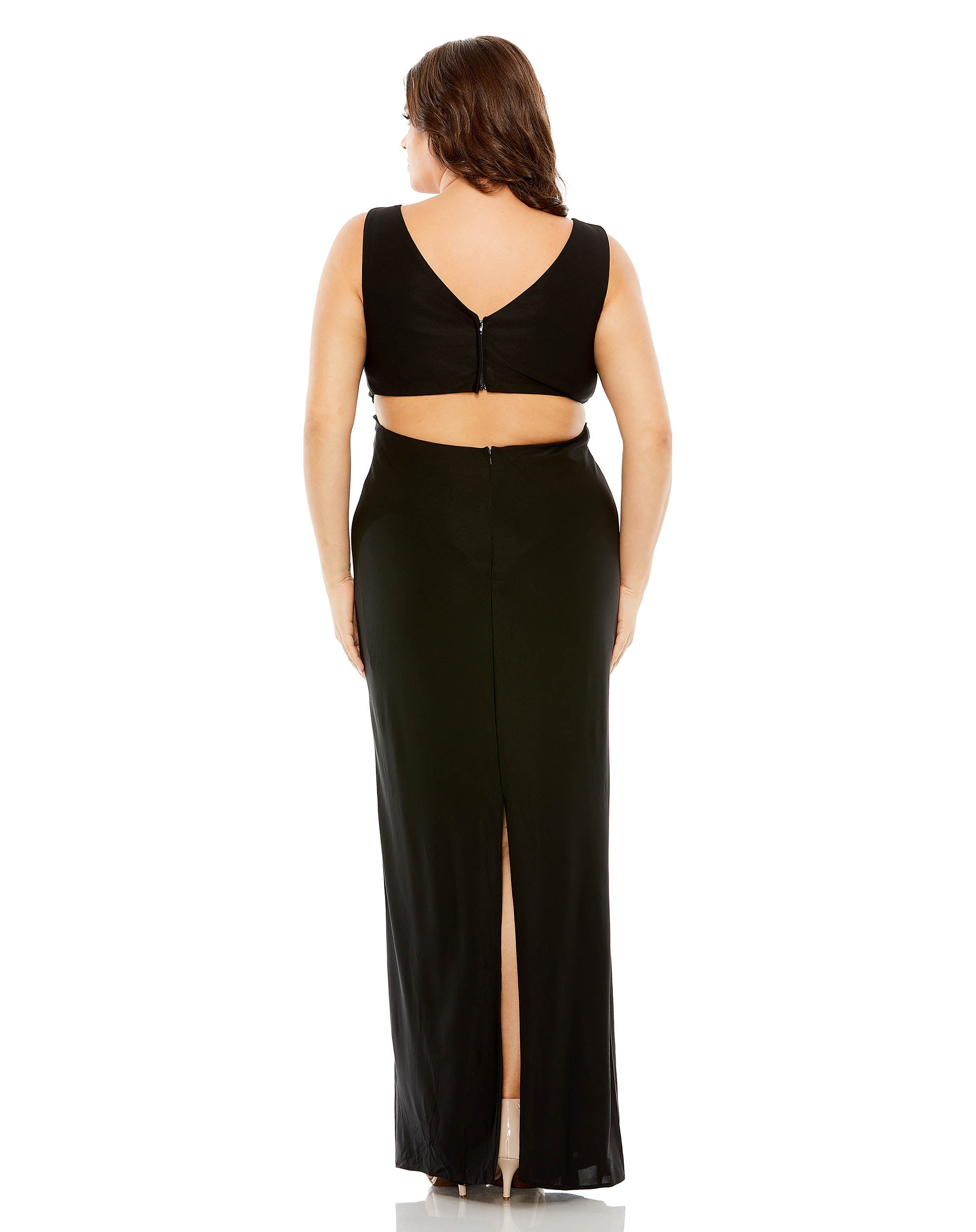 Jersey V-Neck Cutout Gown
