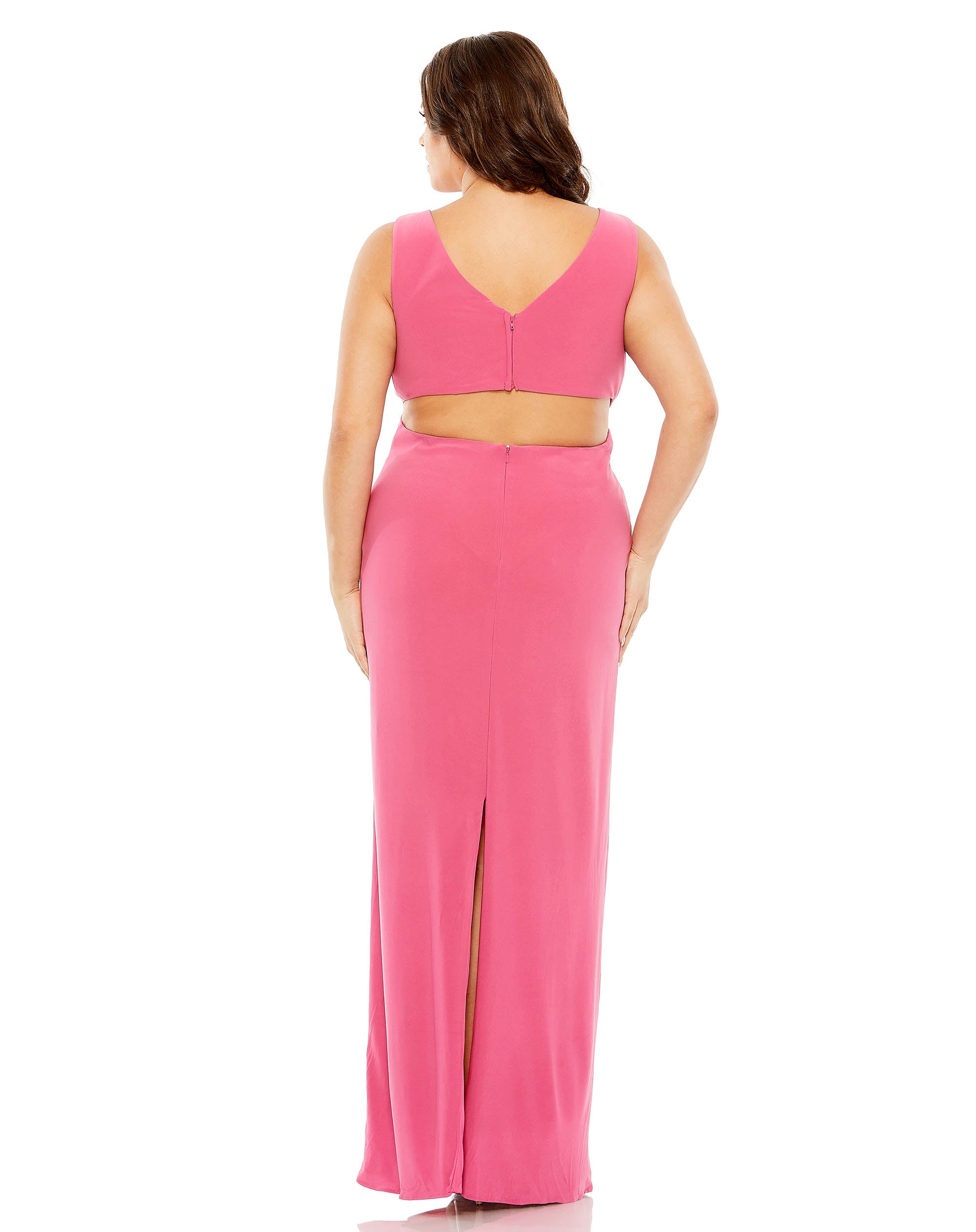 Jersey V-Neck Cutout Gown