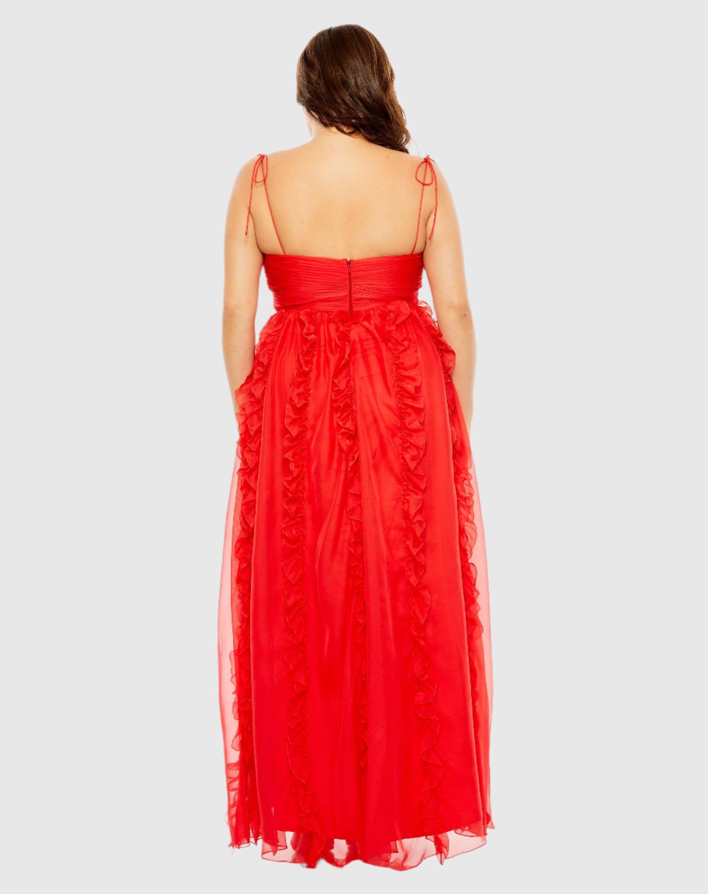 Keyhole Detail Chiffon Sleeveless Gown