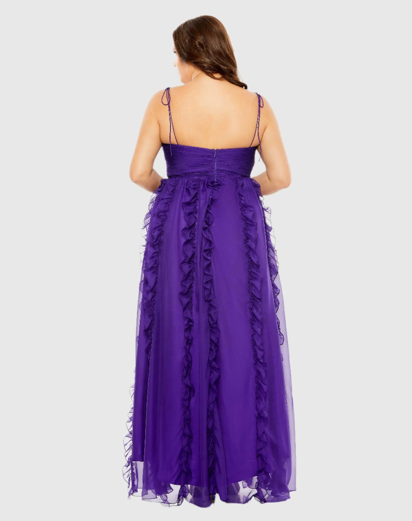 Keyhole Detail Chiffon Sleeveless Gown - Mac Duggal