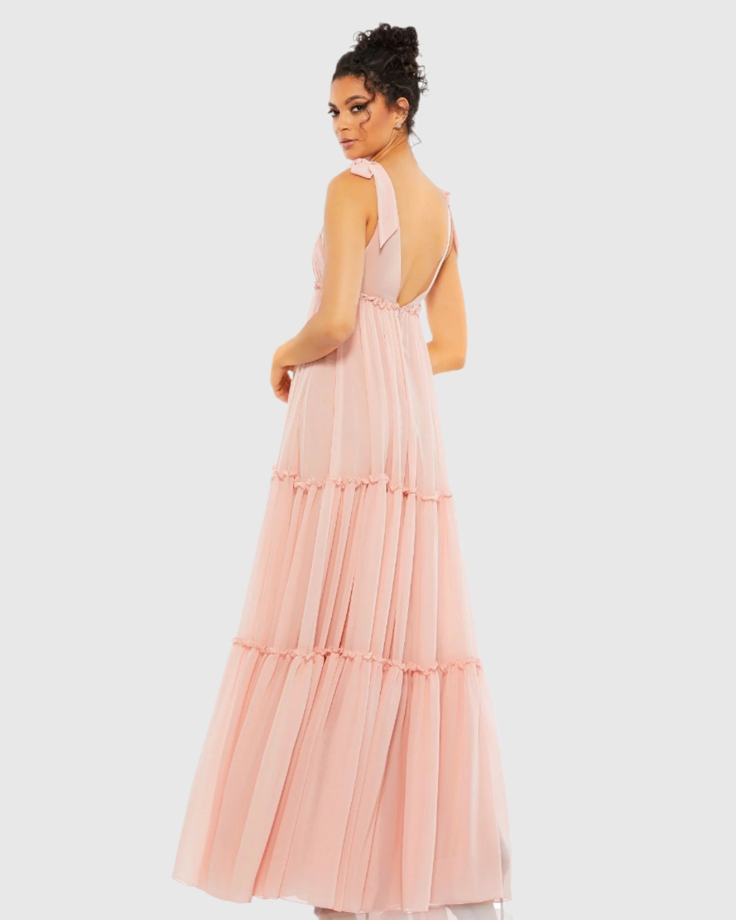 Tiered V-Neck Plunging Maxi Dress - FINAL SALE