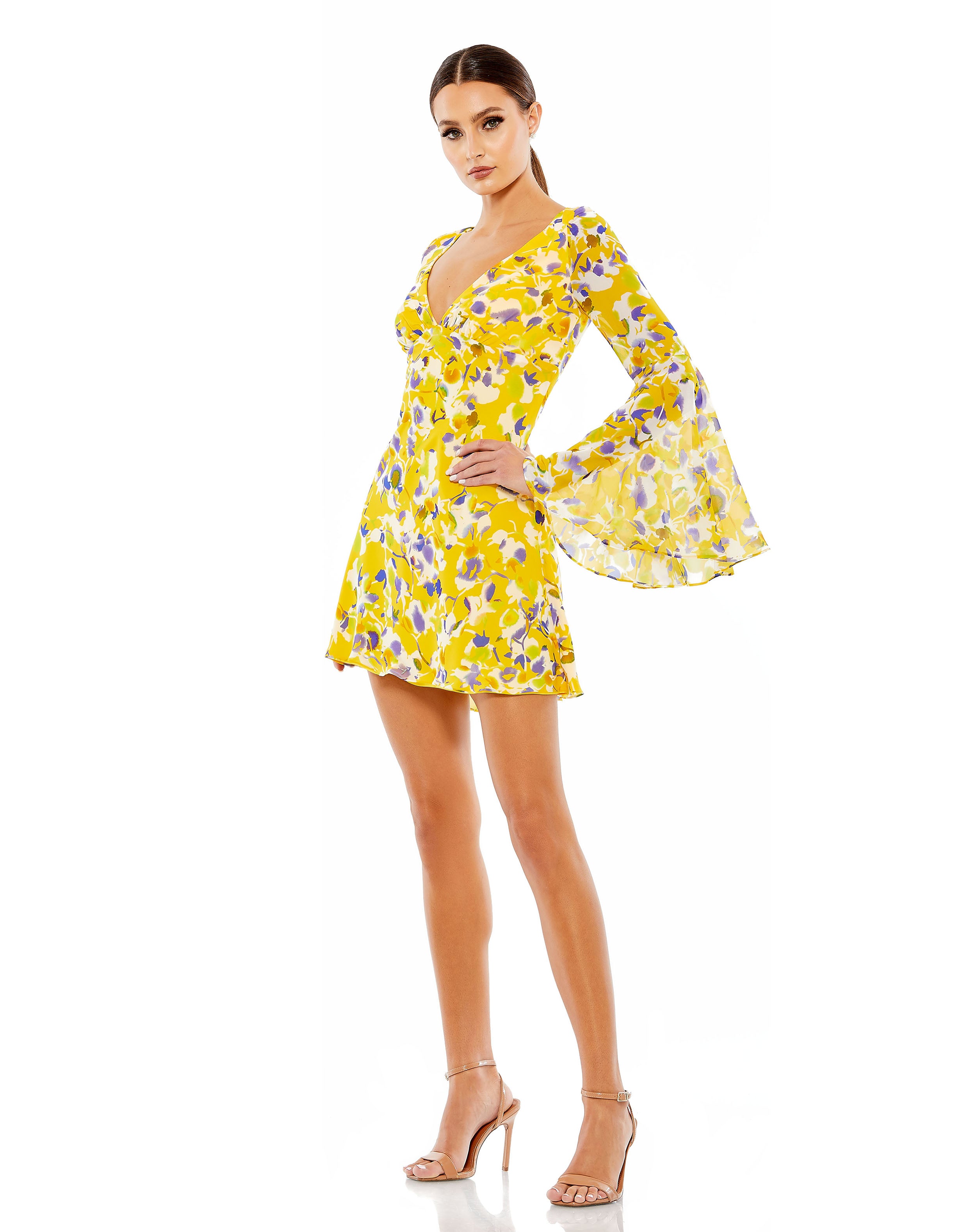 Floral Bell Sleeve Mini Dress - FINAL SALE