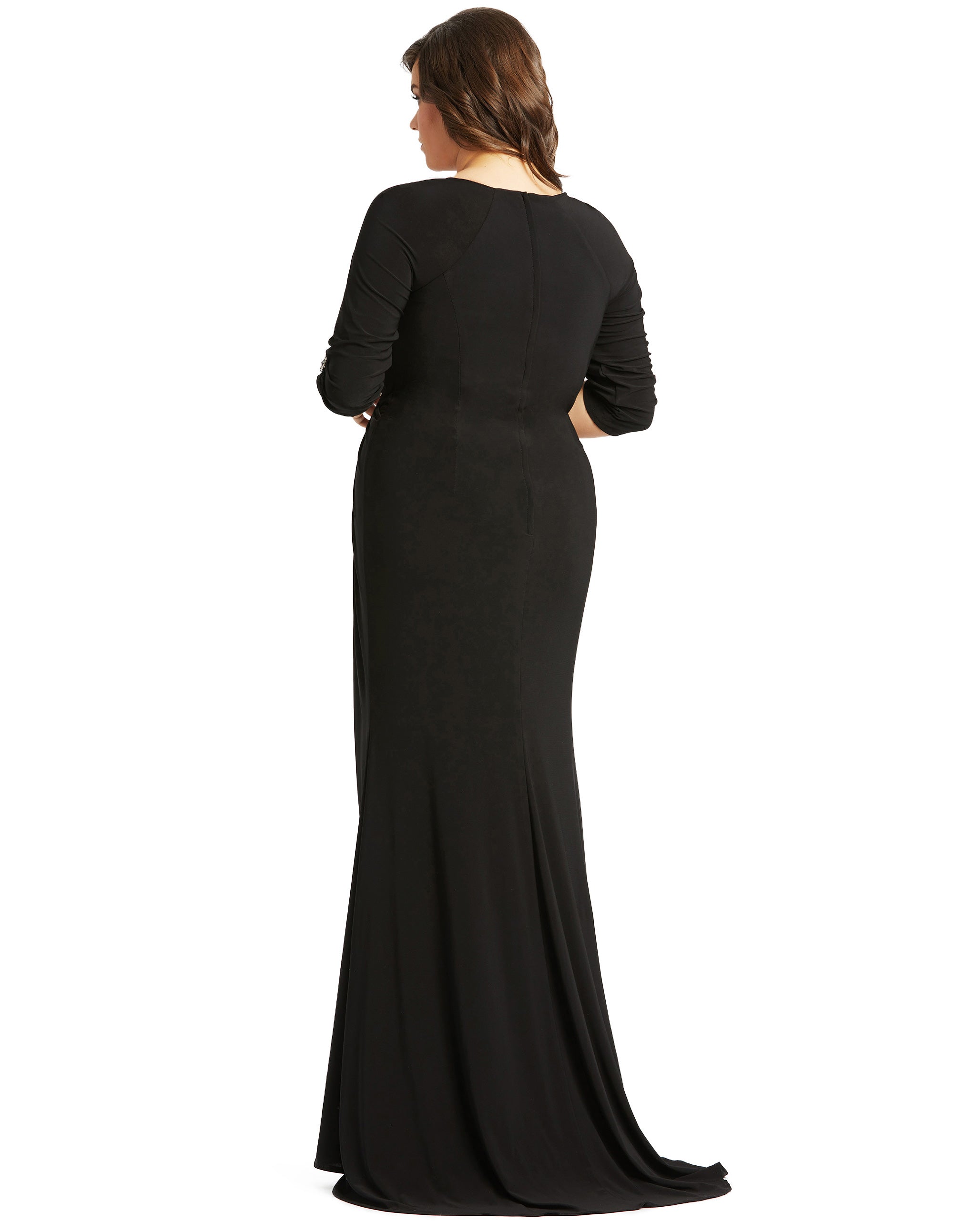 Jewel Detailed Jersey Evening Gown (Plus)