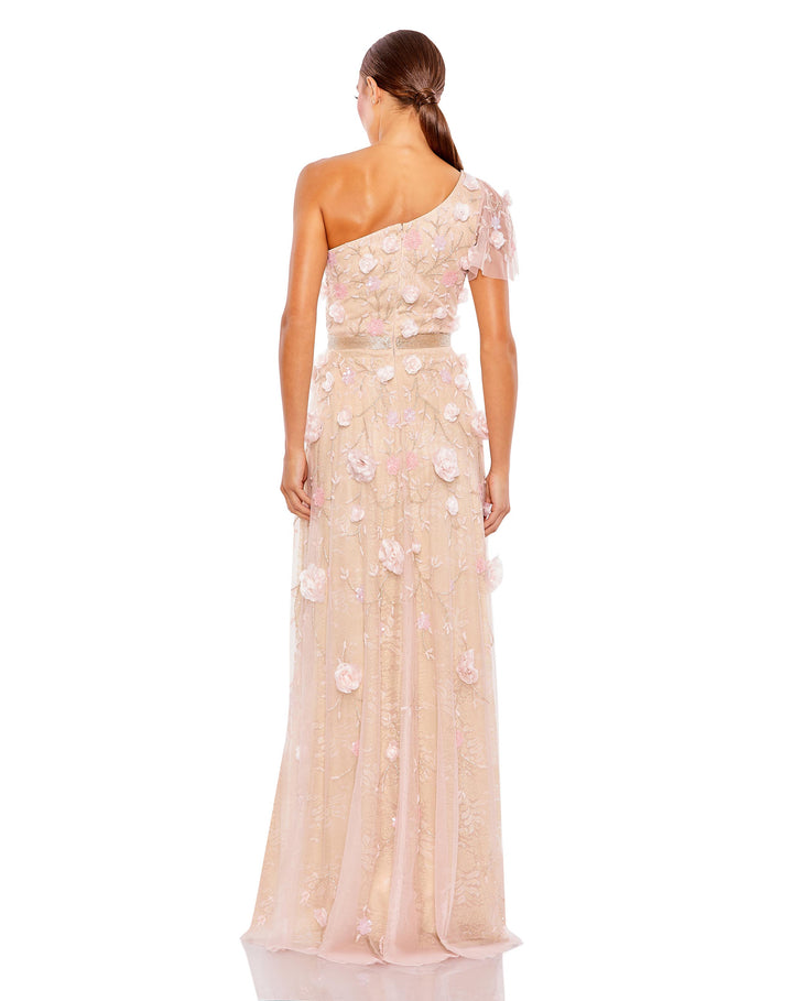 Floral Embellished One Shoulder A Line Gown – Mac Duggal