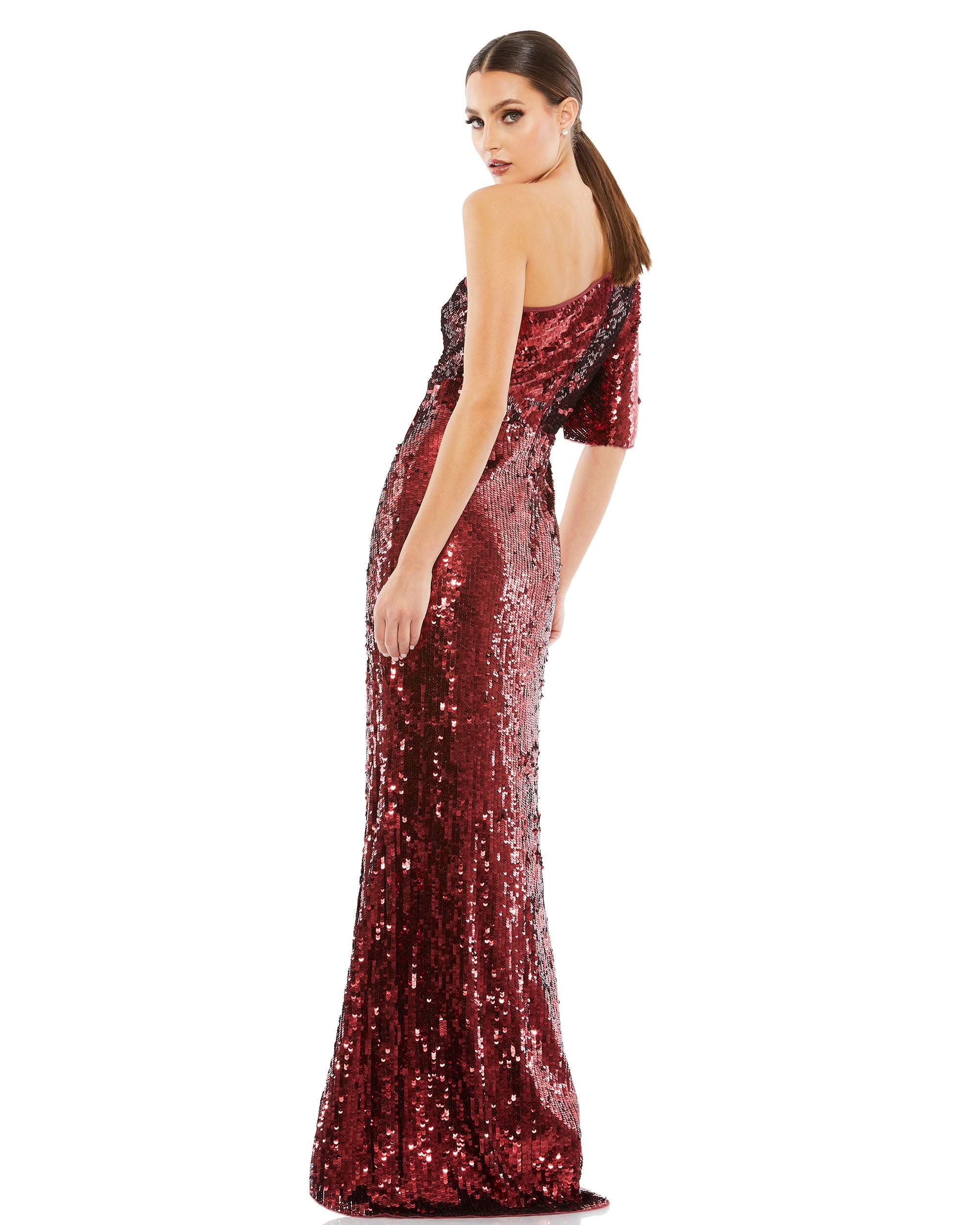Embellished Cap Sleeve Cowl Neck Trumpet Gown – Mac Duggal