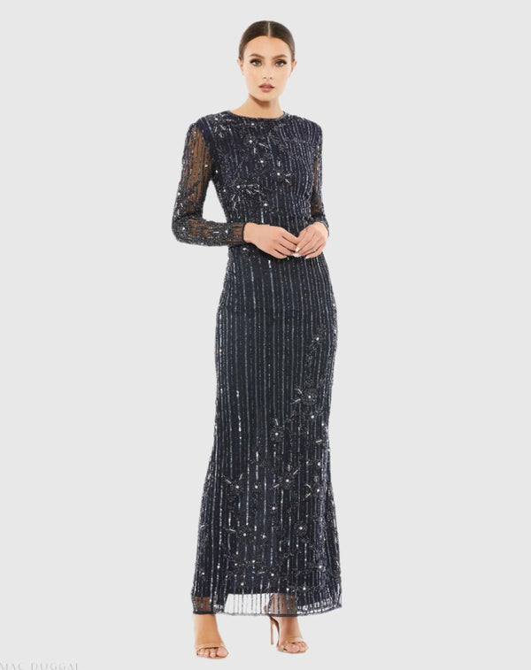 Illusion Neck Lace and Chiffon Long Gowns Mulberry Plus Size