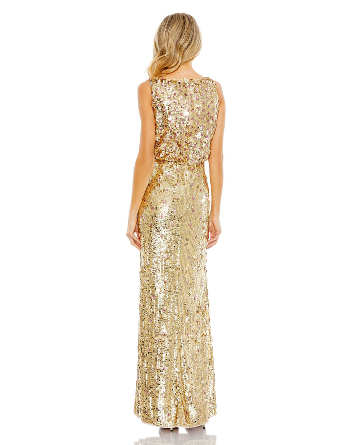 Sequined Sleeveless High Neck Gown – Mac Duggal