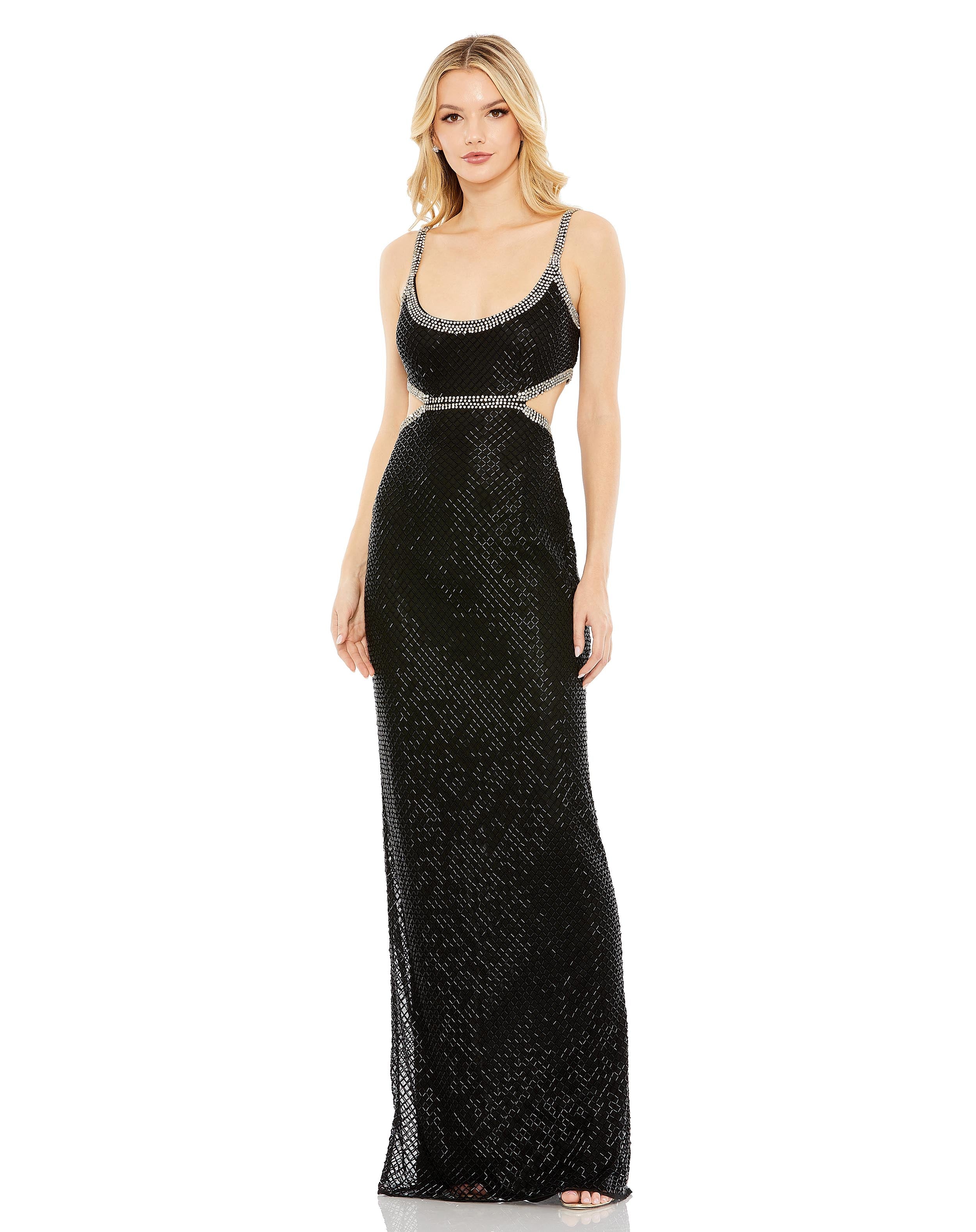 Beaded Open Back Cut-Out Gown - FINAL SALE