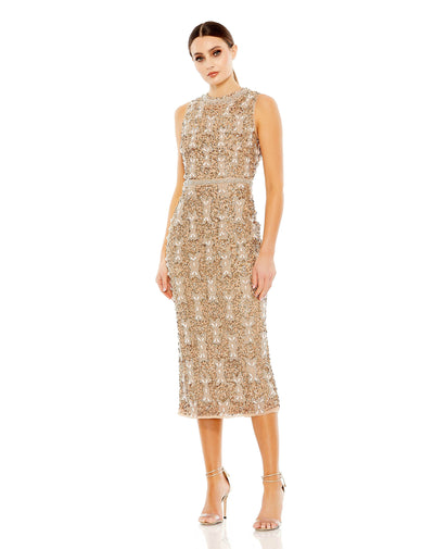 Embellished High Neck Sleeveless A Line Dress – Mac Duggal