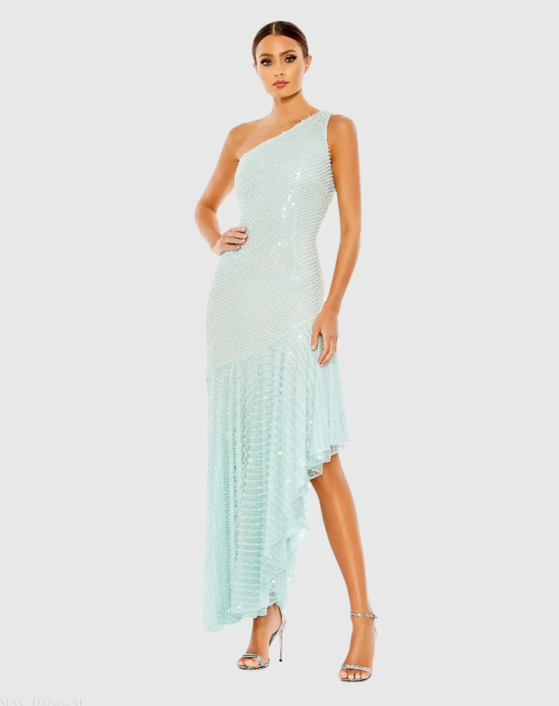 One Shoulder Asymmetrical Hem Dress One Shoulder Asymmetrical Hem Dress