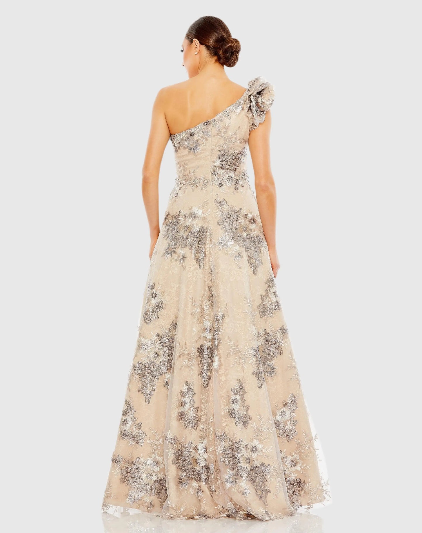 Embellished One Shoulder A Line Gown - Mac Duggal