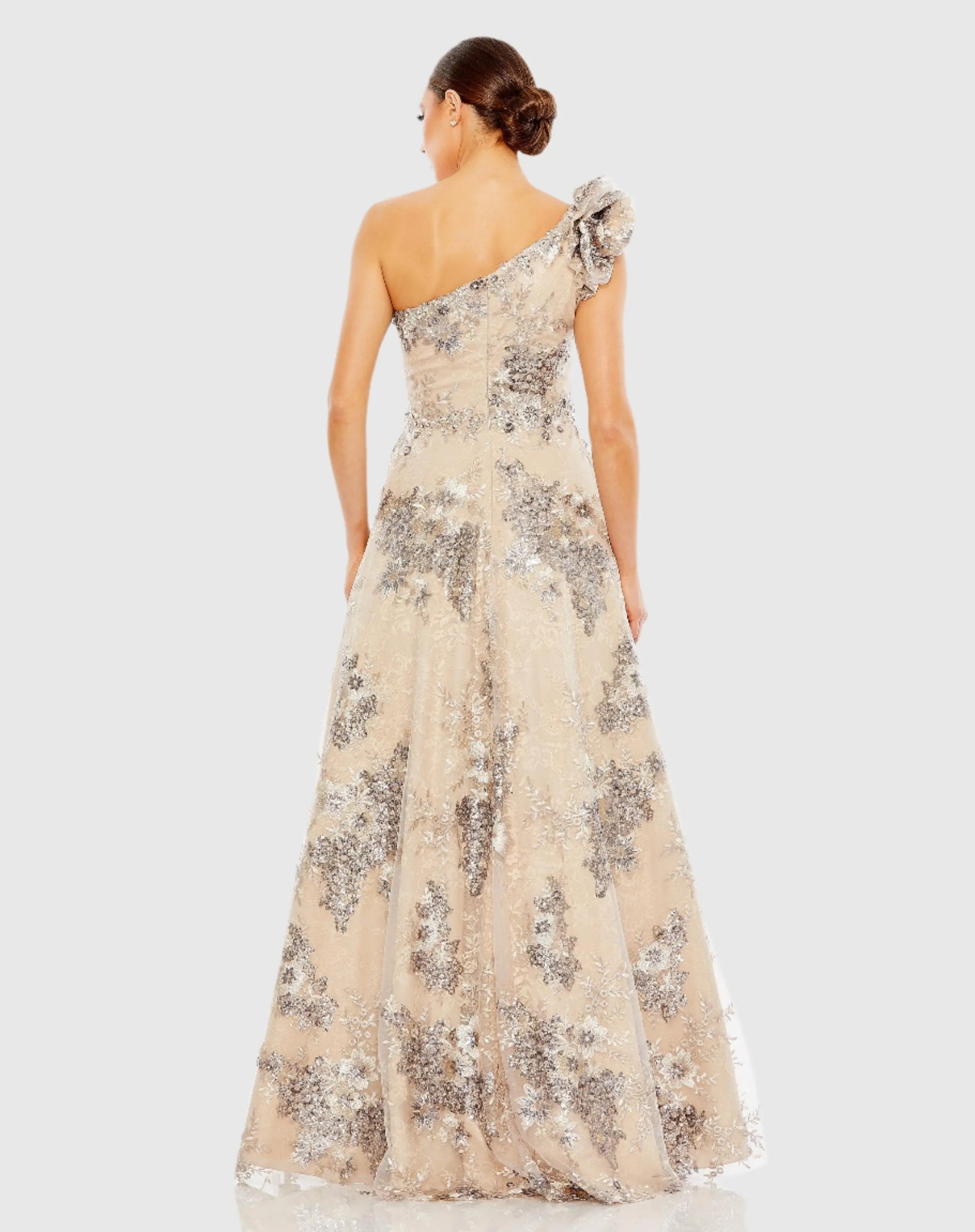 Embellished One Shoulder A Line Gown - Mac Duggal