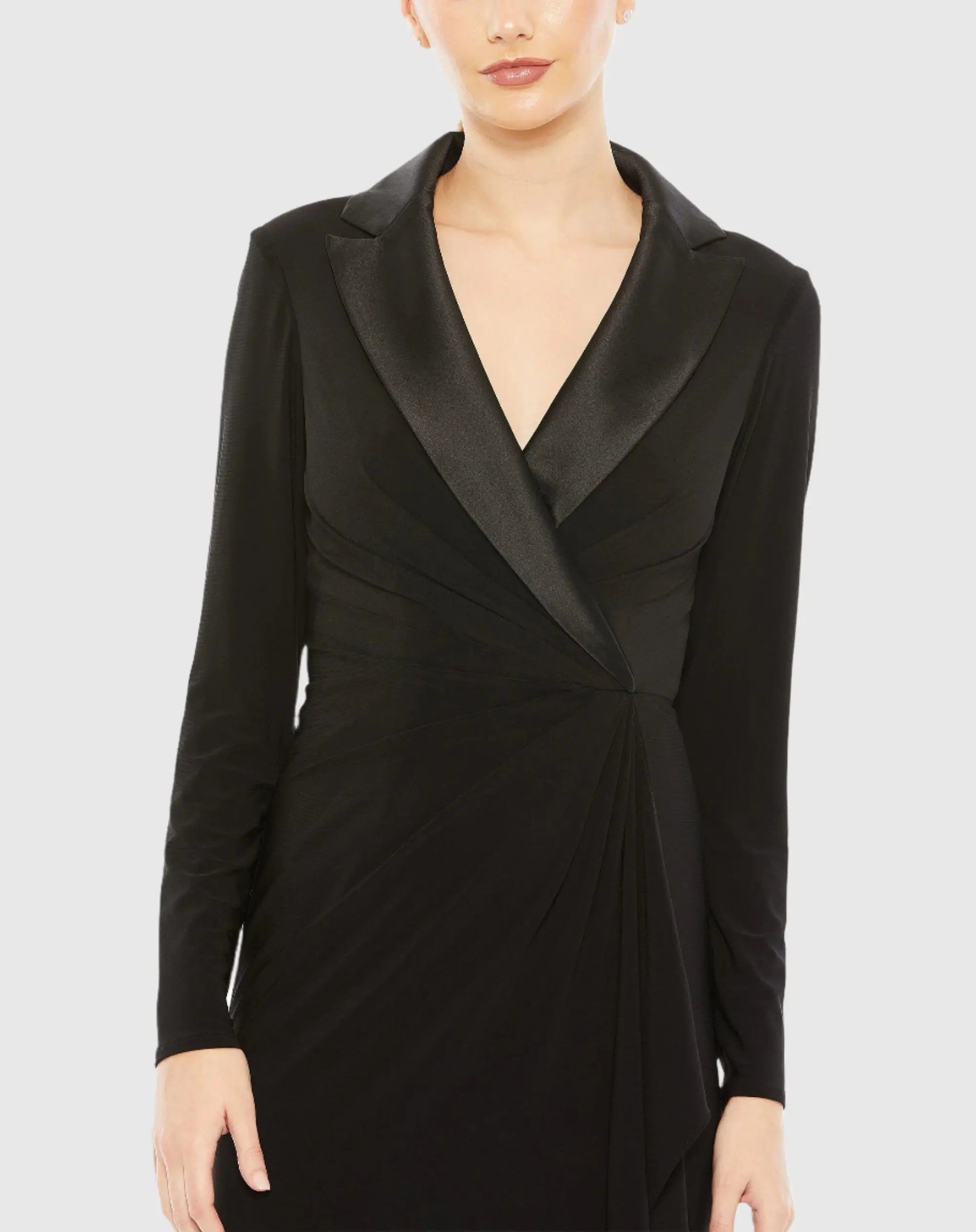Long Sleeve Faux Tuxedo Gown - Mac Duggal Black / US 12 Long Sleeve Faux Tuxedo Gown - Mac Duggal Black / US 12