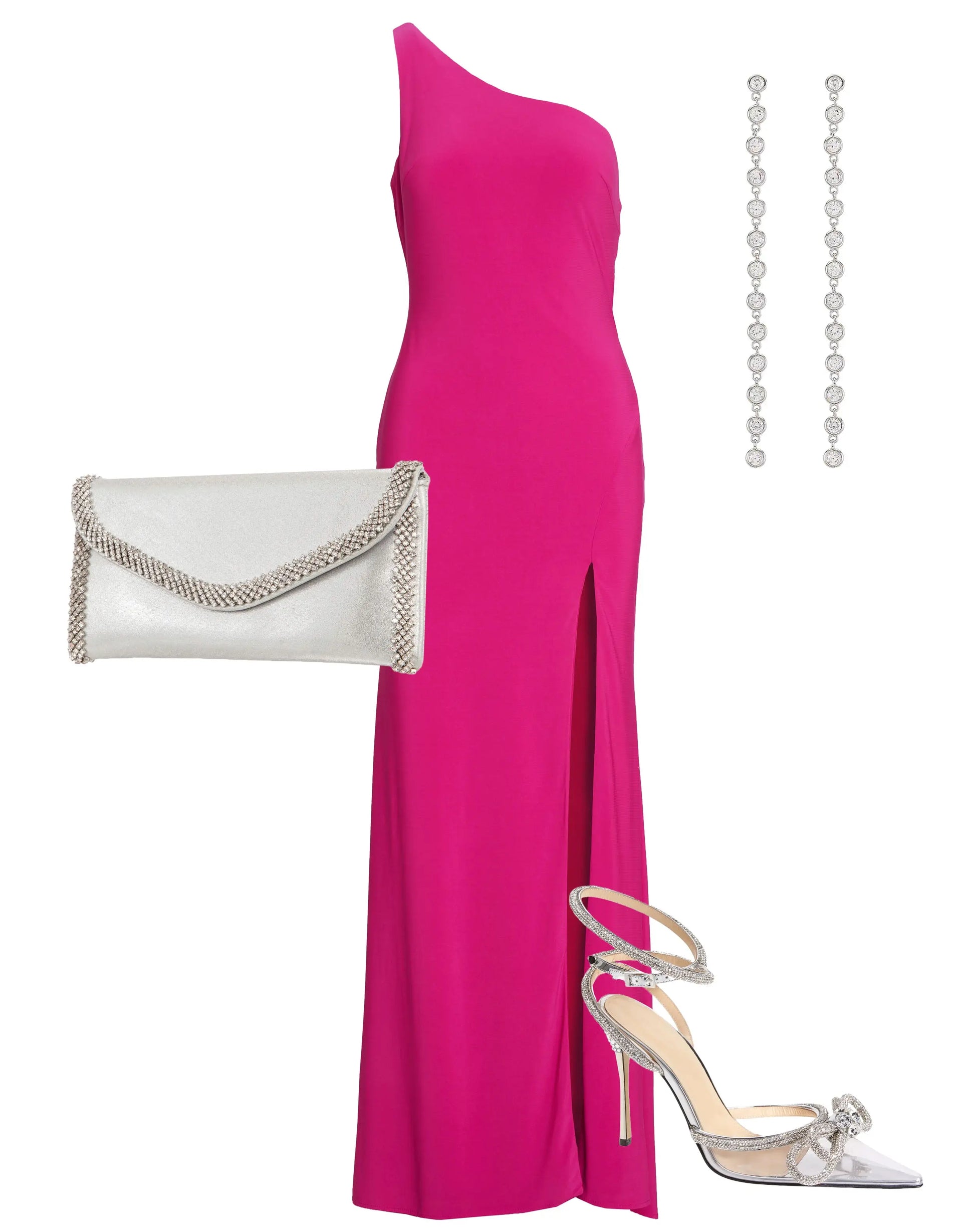 Pink Jersey One Shoulder Draped Back Gown Ieena for Mac Duggal